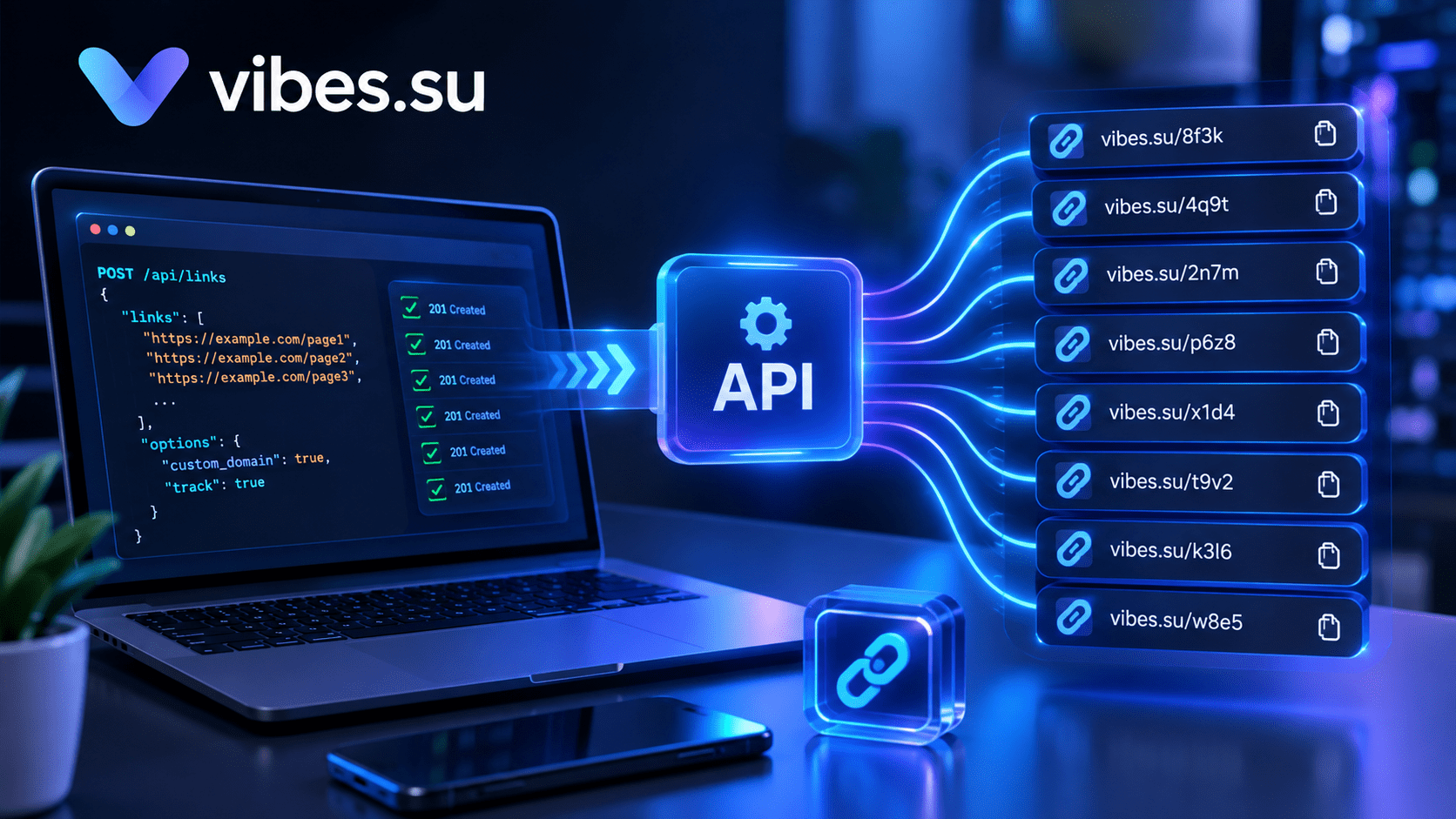 Массовое создание коротких ссылок через API Vibes