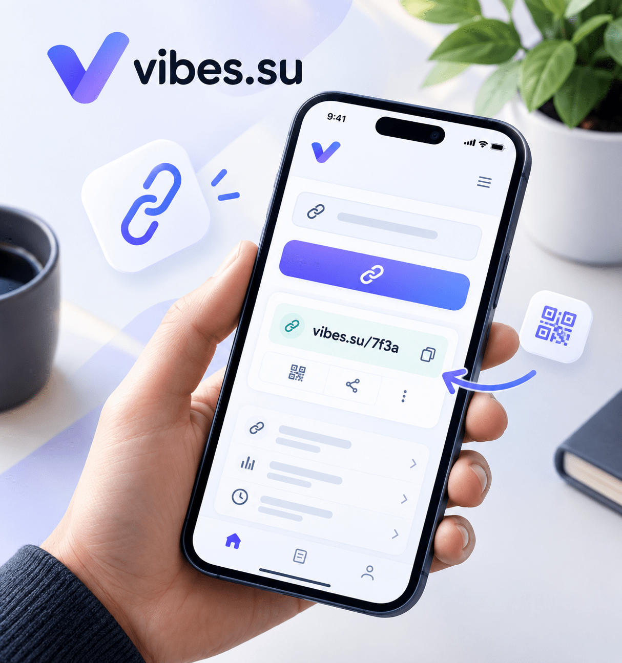 Сокращение ссылки с телефона: интерфейс на экране смартфона